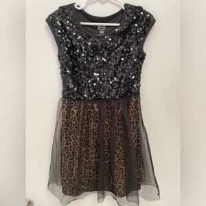 Toddler sequence Leopard dress